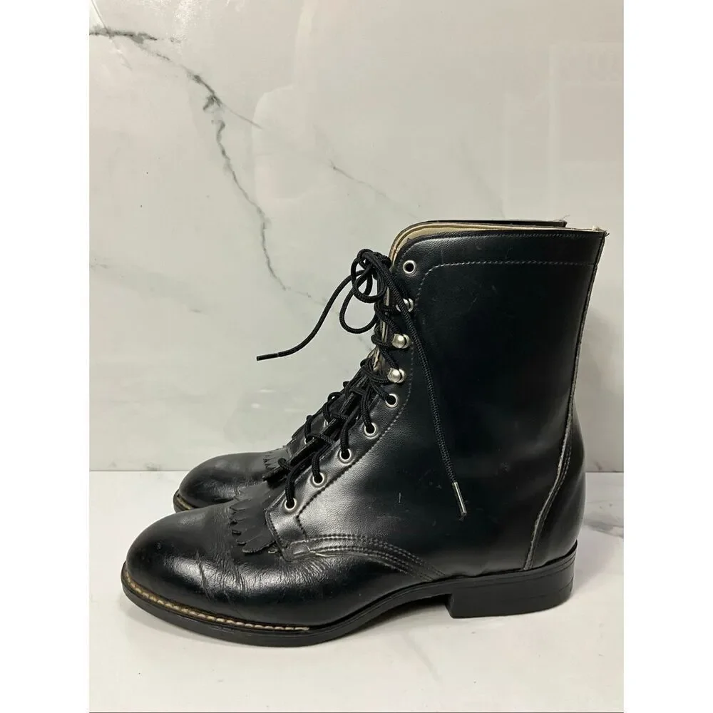 VINTAGE Black Leather Riding Boots
